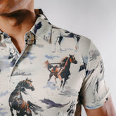 Polo Platini Fit Beige Horses 035